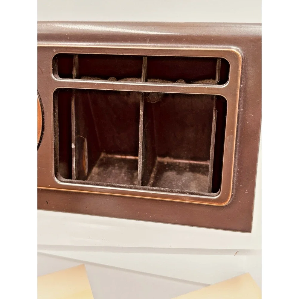 Vintage ’’F’’ Monogram Desktop Bronze & Copper Tone Perpetual Calendar 1950s